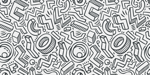 seamless background sketch. hand-drawn geometric pattern vector illustration
