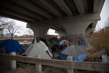 Homeless Camp Under Bridge Two