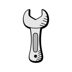 Poster - wrench hand drawn vector design. construction icon