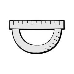 Poster - ruler hand drawn vector design. construction icon