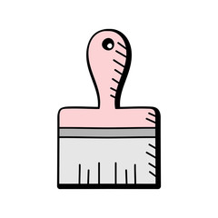 Poster - wall paint brush hand drawn vector design. construction icon