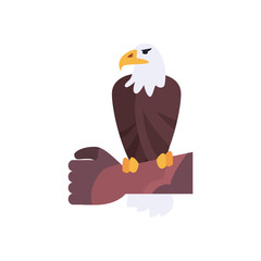 Sticker - Isolated eagle bird flat style icon vector design