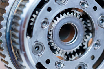 Wall Mural - Close-up helical gears in car automatic transmission