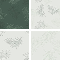 Wall Mural - Collection of seamless floral patterns. Vector delicate hand drawn ornaments. Summer blossom textures for your design