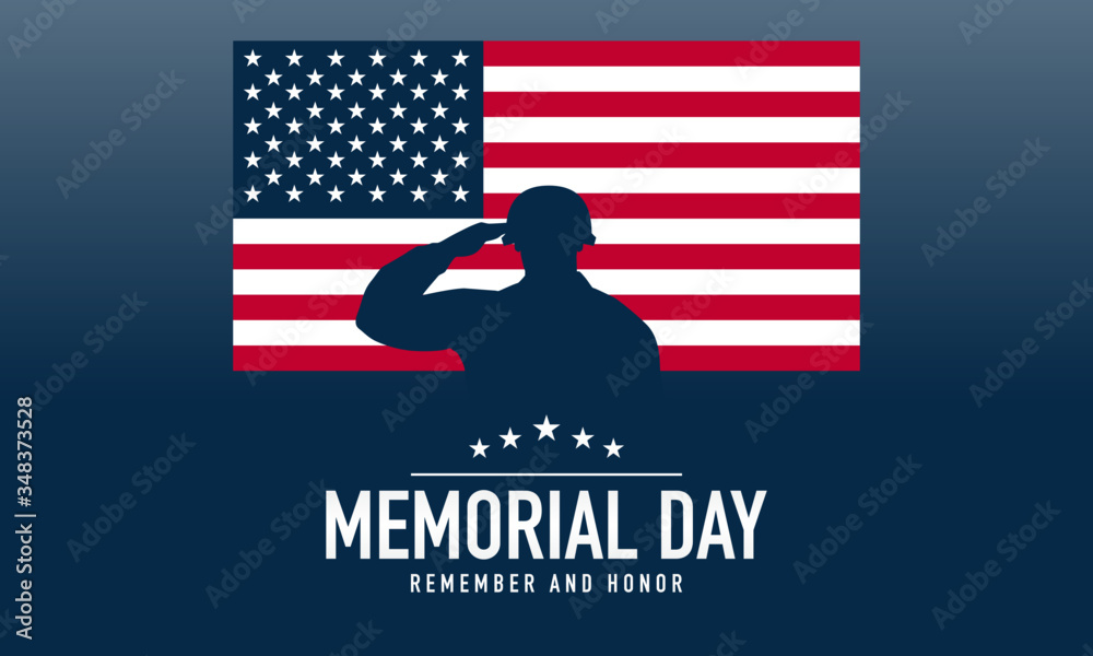 Memorial Day Background Vector Illustration. Remember and Honor. - obrazy, fototapety, plakaty 