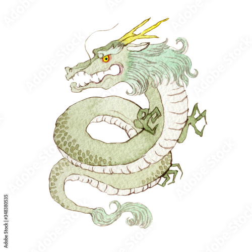 四神 四獣 青龍 水彩 イラスト Stock Illustration Adobe Stock