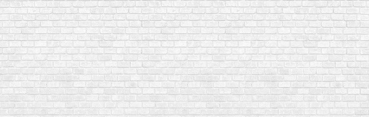 Wall Mural - panorama  Structural white clean  Brick Wall. Panoramic Solid Surface. stone background.   brick wall  texture background wide and high resolution photo.