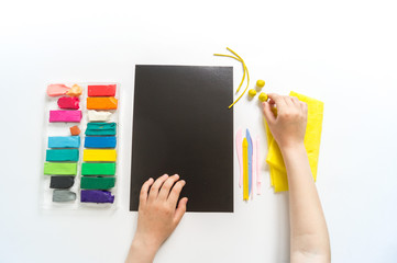 Wall Mural - Rocket craft of plasticine. Plastic molding