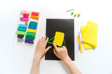 Wall Mural - Rocket craft of plasticine. Plastic molding