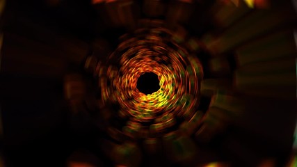 Poster - Tunnel with blur luminous spots, computer generated. 3d render abstract backdrop