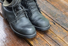 Old Black Combat Boots