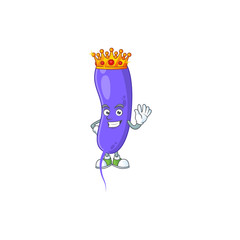 Sticker - A charming King of cholerae cartoon character design with gold crown