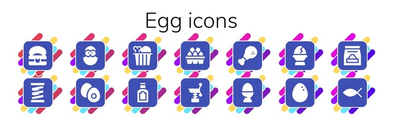 Canvas Print - egg icon set