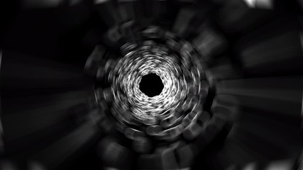 Poster - Tunnel with blur luminous spots, computer generated. 3d render abstract backdrop