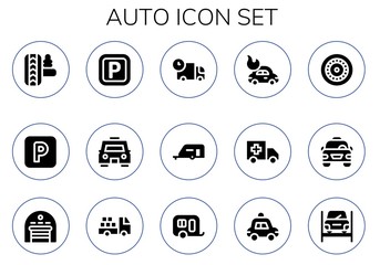 Wall Mural - auto icon set