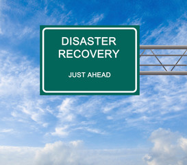 Canvas Print - Road Sign to disaster recovery