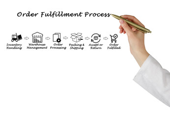 Poster -  Woman Presenting Order Fulfillment Process