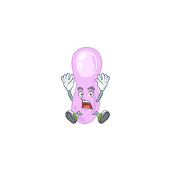 Sticker - cartoon character design of clostridium botulinumhaving shocking gesture