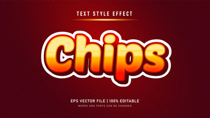 Wall Mural - Editable text effect. Chips text style effect