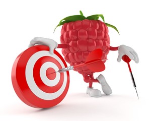 Wall Mural - Raspberry character with bull's eye