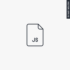 Poster - JS file format, linear style sign for mobile concept and web design