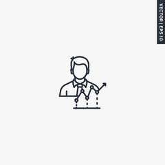 Poster - Profession analyst, linear style sign for mobile concept and web design