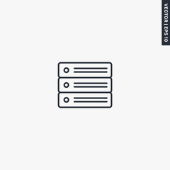 Poster - Server, linear style sign for mobile concept and web design