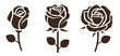 Flower icon. Set of decorative rose silhouettes. Vector rose