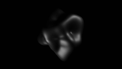 Abstract 3d animation, looped motion of a futuristic black shape.