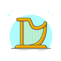 Poster - Harp Instrument Orchestra. Music Symbol Logo Vector Illustration
