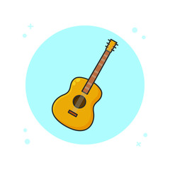 Poster - Guitar Acoustic Instrument. Music Symbol Logo Vector Illustration