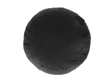 Round Black Cushion Isolated On White Background. Traditional Japanese Cushion For Meditation And Yoga With High Quality Natural Fibers. Known As "zafu" In Japanese