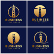 © gemilang - business golden lighthouse logo design template vector.