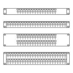 16, 24, 32, 48 port fully loaded bnc coaxial patch panel