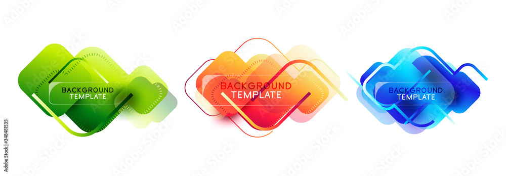 Fluid banners - set of abstract modern graphic elements, color forms, shapes and lines. Template for the design of a logo, flyer or presentation - obrazy, fototapety, plakaty 