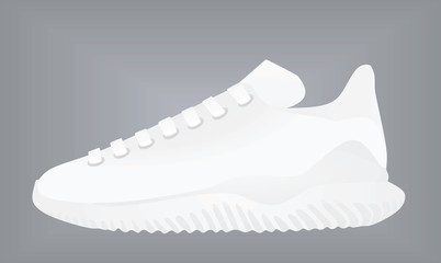 Sticker - White canvas shoes. vector