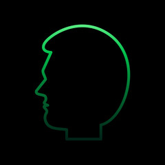 Poster - Head, organ nolan icon. Simple thin line, outline vector of Human organ icons for ui and ux, website or mobile application