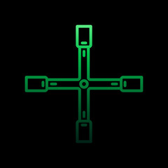 Poster - cross wrench nolan icon. Simple thin line, outline vector of motor sports icons for ui and ux, website or mobile application