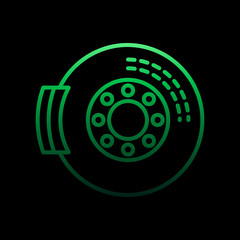 Poster - brakes nolan icon. Simple thin line, outline vector of motor sports icons for ui and ux, website or mobile application