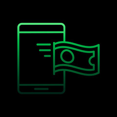 Poster - cash smartphone nolan icon. Simple thin line, outline vector of online shopping icons for ui and ux, website or mobile application