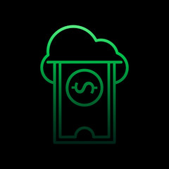 Poster - cloud storage payment nolan icon. Simple thin line, outline vector of online shopping icons for ui and ux, website or mobile application