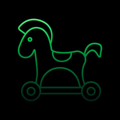 Poster - horse on wheels line nolan icon. Simple thin line, outline vector of toys icons for ui and ux, website or mobile application