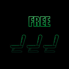 Poster - free seats in the plane nolan icon. Simple thin line, outline vector of Airport icons for ui and ux, website or mobile application