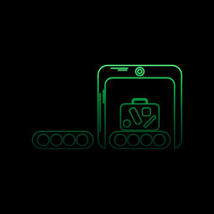 Poster - baggage inspection nolan icon. Simple thin line, outline vector of Airport icons for ui and ux, website or mobile application