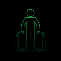 Poster - passenger with suitcases nolan icon. Simple thin line, outline vector of Airport icons for ui and ux, website or mobile application