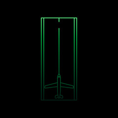 Poster - airplane on the landing site nolan icon. Simple thin line, outline vector of Airport icons for ui and ux, website or mobile application