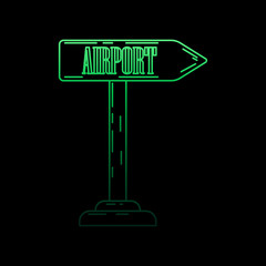 Poster - direction to the airport nolan icon. Simple thin line, outline vector of Airport icons for ui and ux, website or mobile application