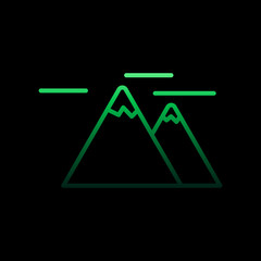 Poster - the mountains line nolan icon. Simple thin line, outline vector of camping icons for ui and ux, website or mobile application