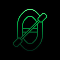 Poster - inflatable boat line nolan icon. Simple thin line, outline vector of camping icons for ui and ux, website or mobile application