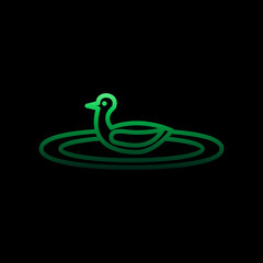 Poster - duck on the lake line nolan icon. Simple thin line, outline vector of camping icons for ui and ux, website or mobile application
